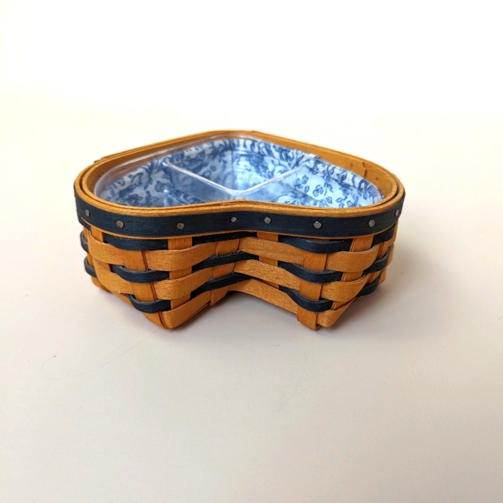 Longaberger 2000 Century Celebration Heart Shaped Basket w/ Liner & Protector 6"